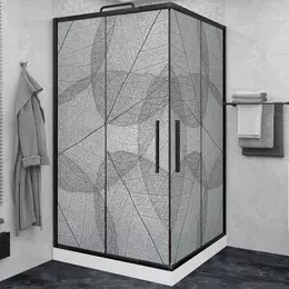 Душевое ограждение Avacan (100-110)х(100-110) см KB100MT, чёрный/матовое - фото 