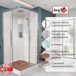 Душевая кабина Avacan 100x100 см K2010, хром/прозрачное (безсиликоновая сборка) - фото 