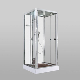 Душевая кабина Avacan 100x100 см Z1910MT, хром/прозрачное (безсиликоновая сборка) - фото 