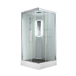 Гидробокс Avacan 100x100 см K2010LED, хром/прозрачное (безсиликоновая сборка) - фото 