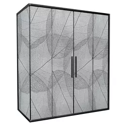 Душевое ограждение Avacan (190-210)х100 см FB2-190-SB100MT, чёрный/матовое - фото 