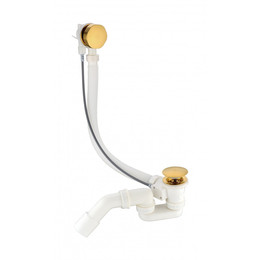 Слив-перелив полуавтоматический для ванны Grocenberg GB240GL, золотой брашированный - фото 