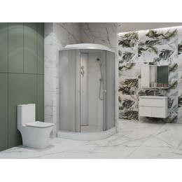 Душевая кабина EvaGold 100х100 см EG210005, хром/рифленое - фото 