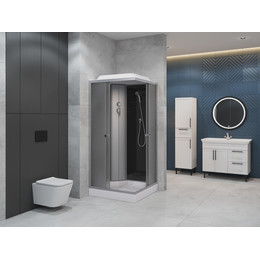 Душевая кабина EvaGold 100х100 см EG210006, хром/рифленое - фото 