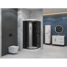 Душевая кабина EvaGold 90х90 см EG210024, чёрный/тонированное - фото 