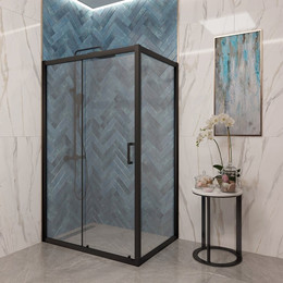 Душевое ограждение EvaGold 120х80 см EG220025, чёрный/прозрачное - фото 