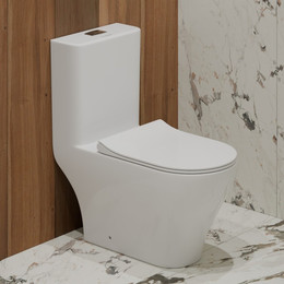 Унитаз-моноблок безободковый EvaGold EG050033 с тонкой крышкой микролифт - фото 