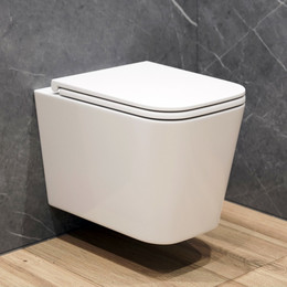 Унитаз подвесной безободковый EvaGold EG070043 с тонкой крышкой микролифт - фото 