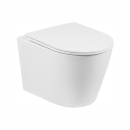 Унитаз подвесной безободковый EvaGold EG070011 с тонкой крышкой микролифт - фото 