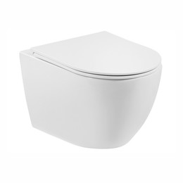 Унитаз подвесной безободковый EvaGold EG070032 с тонкой крышкой микролифт - фото 