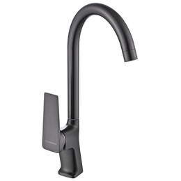 Смеситель для кухни EvaGold Vesta EG400089 поворотный излив, оружейная сталь - фото 