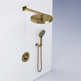 Душевая система для душа с термостатом Sancos Space SC3006BG, брашированные золото - фото 