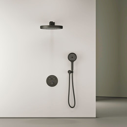 Душевая система для душа с термостатом Sancos Space SC3006MB, чёрный матовый - фото 