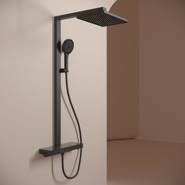 Душевая стойка с термостатом Sancos Vos SC6100MB, чёрный матовый - фото 