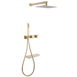 Душевая система для ванны с термостатом Abber Rund AF8750G, золото матовый - фото 