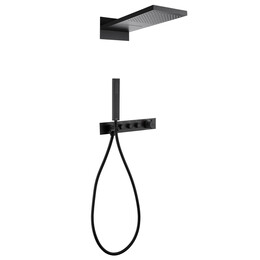 Душевая система для душа с термостатом Abber Rund AF8752B, черный матовый - фото 