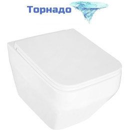 Унитаз подвесной безободковый Azario Moneo AZ-0062 UQ1 с тонкой крышкой микролифт (Система смыва торнадо) - фото 