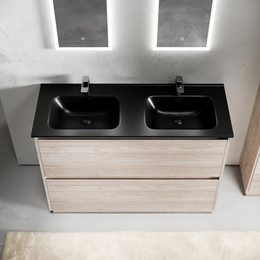 Тумба напольная с раковиной Sancos Libra Floor 120 см LB120F-2EG, дуб галифакс натуральный (раковина Element CN7004MB) - фото 