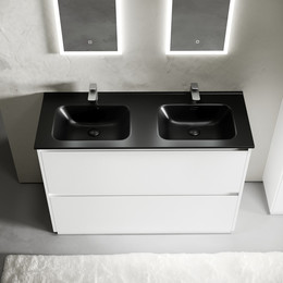 Тумба напольная с раковиной Sancos Libra Floor 120 см LB120F-2W (раковина Element CN7004MB) - фото 