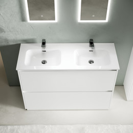 Тумба напольная с раковиной Sancos Libra Floor 120 см LB120F-2W (раковина Element CN7004) - фото 