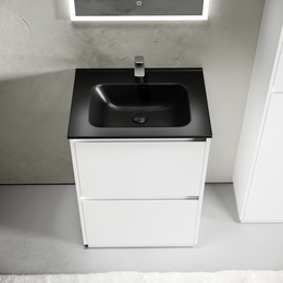 Тумба напольная с раковиной Sancos Libra Floor 60 см LB60FW (раковина Element CN7001MB) - фото 