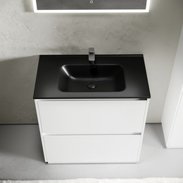 Тумба напольная с раковиной-столешницей Sancos Libra Floor 80 см LB80FW (раковина Element CN7005MB) - фото 