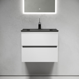 Тумба подвесная с раковиной Sancos Urban 60 см UR60W (раковина Element CN7001MB) - фото 