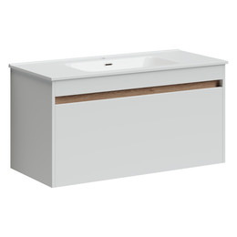 Тумба подвесная с раковиной-столешницей Sancos Smart 100 см SM100W - фото 