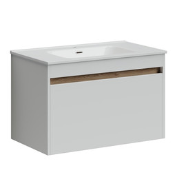 Тумба подвесная с раковиной-столешницей Sancos Smart 80 см SM80W - фото 