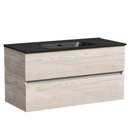 Тумба подвесная с раковиной-столешницей Sancos Urban 100 см UR100EG, дуб галифакс натуральный (раковина Element CN7003MB) - фото 