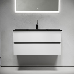 Тумба подвесная с раковиной-столешницей Sancos Urban 100 см UR100W (раковина Element CN7003MB) - фото 