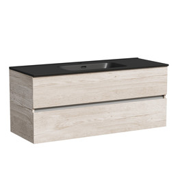 Тумба подвесная с раковиной-столешницей Sancos Urban 120 см UR120-1EG, дуб галифакс натуральный (раковина Element CN7006MB) - фото 