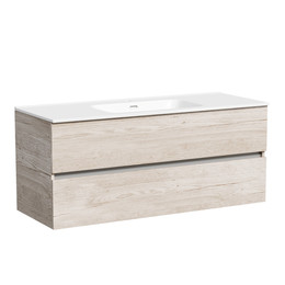 Тумба подвесная с раковиной-столешницей Sancos Urban 120 см UR120-1EG, дуб галифакс натуральный (раковина Element CN7006) - фото 