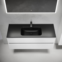 Тумба подвесная с раковиной-столешницей Sancos Urban 120 см UR120-1W (раковина Element CN7006MB) - фото 