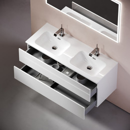 Тумба подвесная с раковиной Sancos Urban 120 см UR120-2W (раковина Element CN7004) - фото 