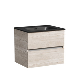 Тумба подвесная с раковиной Sancos Urban 60 см UR60EG, дуб галифакс натуральный (раковина Element CN7001MB) - фото 