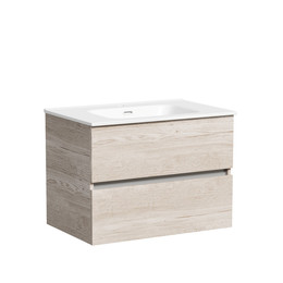 Тумба подвесная с раковиной-столешницей Sancos Urban 70 см UR70EG, дуб галифакс натуральный (раковина Element CN7007) - фото 