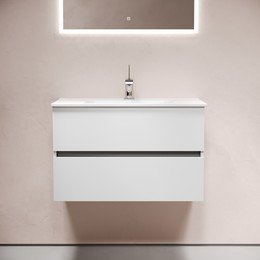 Тумба подвесная с раковиной-столешницей Sancos Urban 80 см UR80W (раковина Element CN7005) - фото 