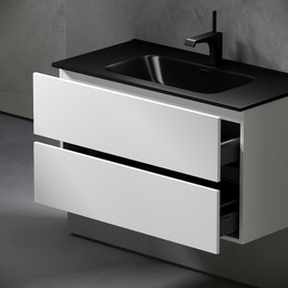 Тумба подвесная с раковиной-столешницей Sancos Urban 90 см UR90W (раковина Element CN7002MB) - фото 