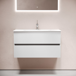 Тумба подвесная с раковиной-столешницей Sancos Urban 90 см UR90W (раковина Element CN7002) - фото 