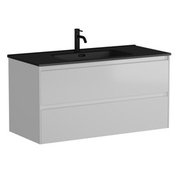 Тумба подвесная с раковиной-столешницей Sancos Cento 100 см CN100W (раковина Element CN7003MB) - фото 