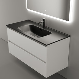 Тумба подвесная с раковиной-столешницей Sancos Cento 100 см CN100W (раковина Element CN7003MB) - фото 