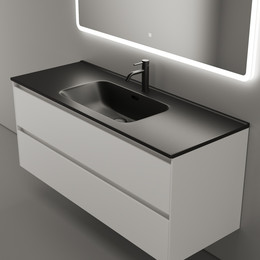 Тумба подвесная с раковиной-столешницей Sancos Cento 120 см CN120-1W (раковина Element CN7006MB) - фото 