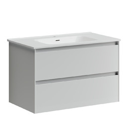 Тумба подвесная с раковиной-столешницей Sancos Cento 80 см CN80W (раковина Element CN7005) - фото 