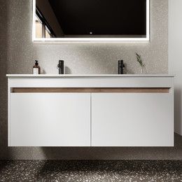 Тумба подвесная с раковиной Sancos Smart 120 см SM120-2W - фото 
