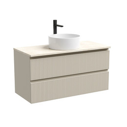 Тумба подвесная с раковиной Sancos Snob T 100 см SNT100CE, Beige Soft (раковина Element CN6032, столешница TT100A2X) - фото 