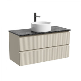 Тумба подвесная с раковиной Sancos Snob T 100 см SNT100CE, Beige Soft (раковина Element CN6032, столешница TT100A1X) - фото 