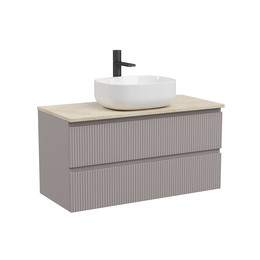 Тумба подвесная с раковиной Sancos Snob T 100 см SNT100SM, Doha Soft (раковина Element  CN6018, столешница TT100A2X) - фото 