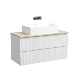 Тумба подвесная с раковиной Sancos Snob T 100 см SNT100W, Bianco (раковина Element CN5025, столешница TT100A2) - фото 