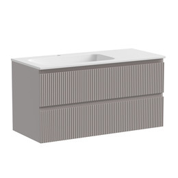 Тумба подвесная с раковиной-столешницей Sancos Snob T 100 см SNT100LSM L, Doha Soft (раковина Grace CN7014) - фото 